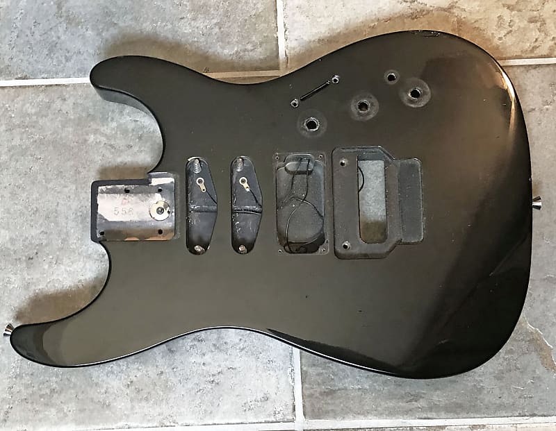 1989 Fender HM Strat Guitar Body in Badass Black finish Reverb