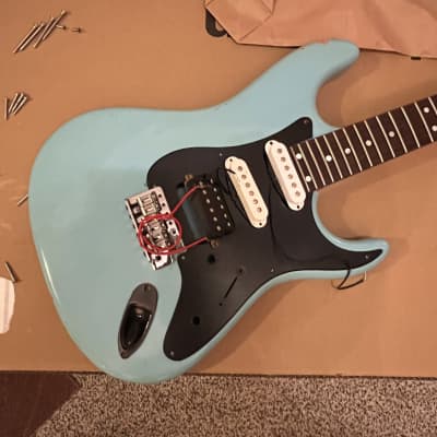 Warmoth 7/8 Stratocaster Body Loaded for Project / Parts Fender Strat style w 7/8 Body, Pickups, Pickguard, Hardware, electronics Licensed (Fits Gibson Les Paul 24.75” short scale 7/8 Neck), for sale