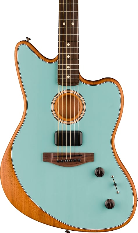 Fender Acoustasonic Player Jazzmaster Acoustic-Electric Guitar, Ice Blue w/ Bag image 1