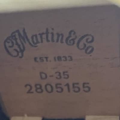 Martin D35SUNBURST Acoustic Guitar - Sunburst with Hardshell Case Serial #: 2805155 image 9