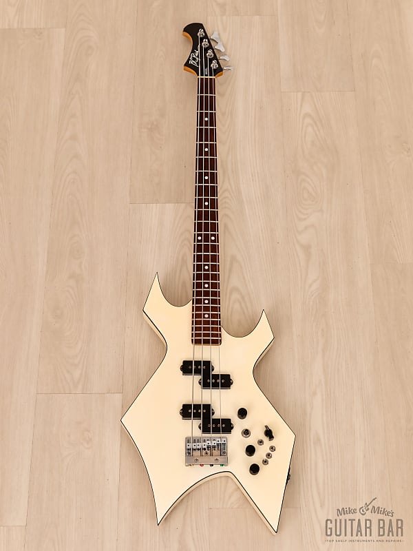 1986 B.C. Rich NJ Series Warlock Bass White Nikki Sixx w