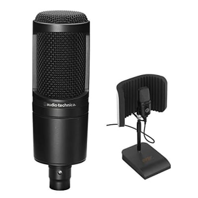 Audio Technica AT2020 Studio Recording Microphone-Cardioid Condenser  Mic+Boom 