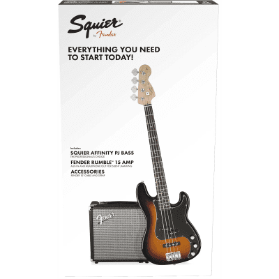 Squier Affinity Series Precision Bass PJ Pack with Rumble 15 Combo and Laurel Fretboard 2018