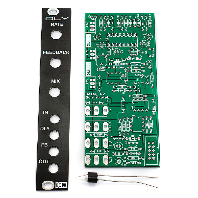 Synthrotek DLY Module PCB, Panel and Vactrol image 1