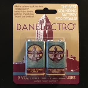 Danelectro Vintage Power Source 9 Volt Battery 2 Pack
