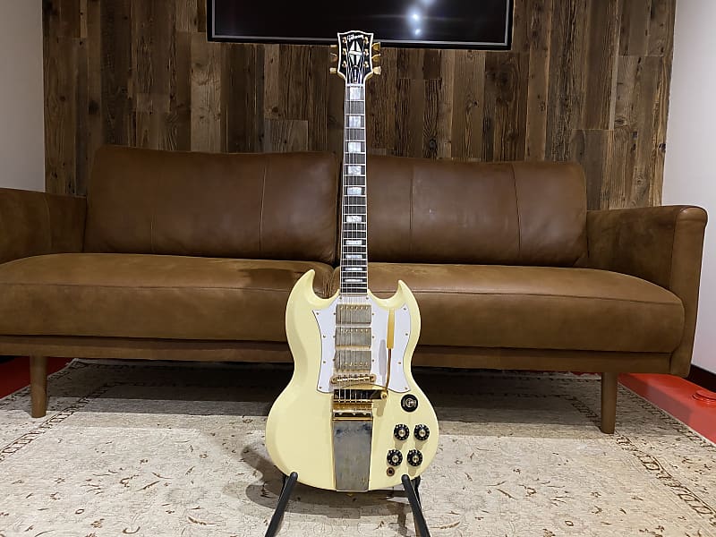 Gibson Custom Limited Edition Jimi Hendrix 1967 SG Custom 2020 Aged Polaris White image 1