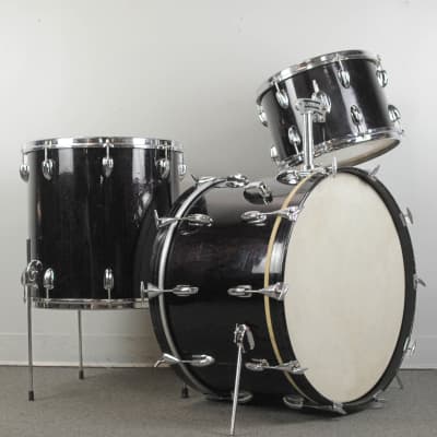 1965 Slingerland Gene Krupa Deluxe Black Sparkle Drum Set image 1