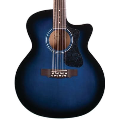 Guild F-2512CE Deluxe 12 String Jumbo Electro Acoustic, Flamed Maple, Dark Blue Burst for sale