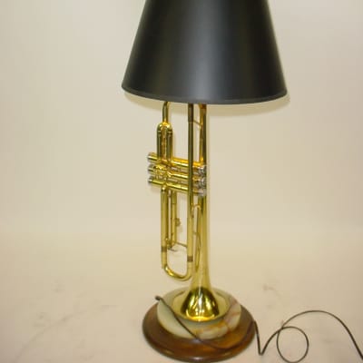 Custom Brass Trumpet Musical Instrument Converted Table Lamp image 2