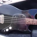 1977 Fender Musicmaster Bass, black finish, good original condition, nice hardshell TKL case.