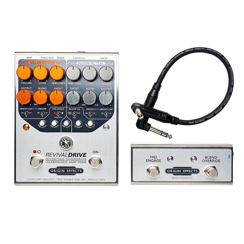 Origin Effects RevivalDRIVE 2-Channel Overdrive Guitar Effects Pedal and Footswitch Bundle image 1