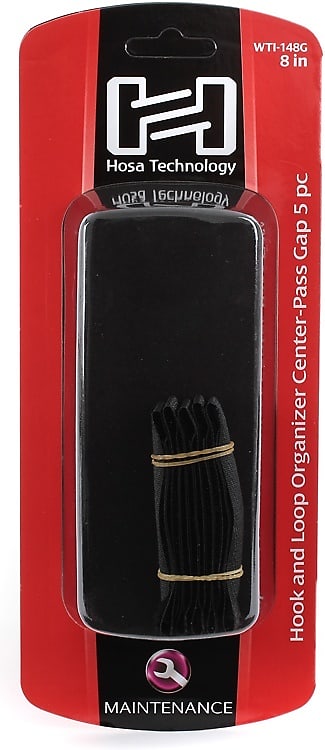 Hosa WTI-148G 8 inch Cable Wraps with Center-pass Gap (5-pack) image 1