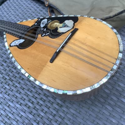 Mandolin mandoline vintage antique / very pretty face inlay and mother of pearl image 8