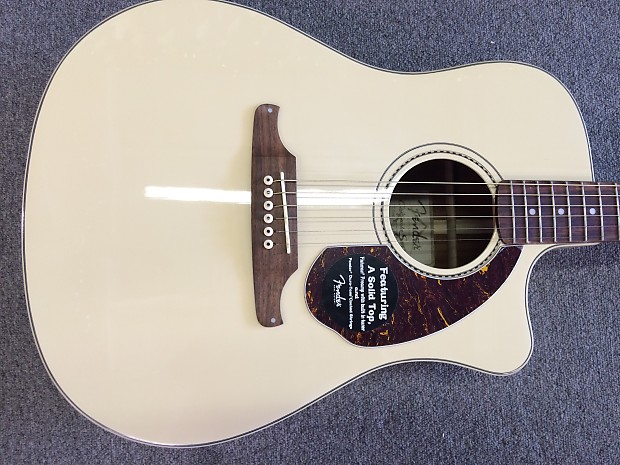 Fender Sonoran SCE Olympic White Acoustic Electric Guitar | Reverb