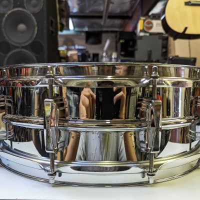 Classic 1970s Ludwig Chrome 5 x 14" Supraphonic Snare Drum - Looks Good - Sounds Great! image 5