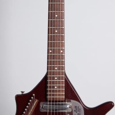 Coral Vincent Bell Sitar Semi-Hollow Body Electric Guitar, made by Danelectro (1968), ser. #828028, black tolex hard shell case. image 8