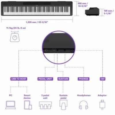 Yamaha P145 88-Note Digital Piano - Black P-145, 88 Weighted Key