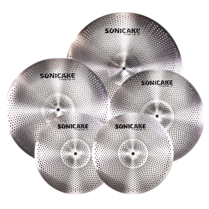 Fazley CYM-Mute-PRO-RB Low Noise Rainbow 4-Piece Cymbal Pack with