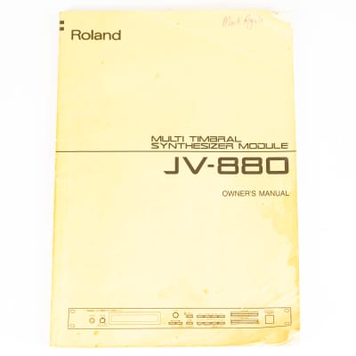 Roland JV-880 Multi Timbral Synthesizer Module Manual - Original and Complete