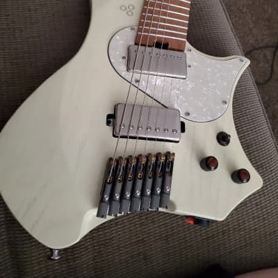 GOC Satya 7 String Headless Guitar Off-white | Reverb