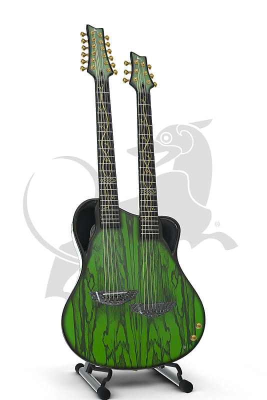 Chimaera Carbon Fiber 18String Double Neck Acoustic Guitar Reverb