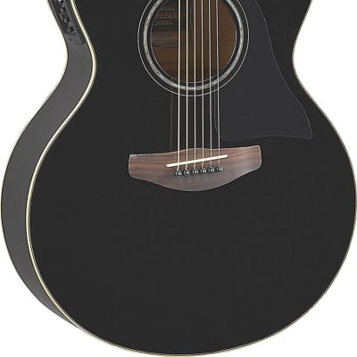 Yamaha CPX600 Medium Jumbo Acoustic-Electric Guitar, Black image 2