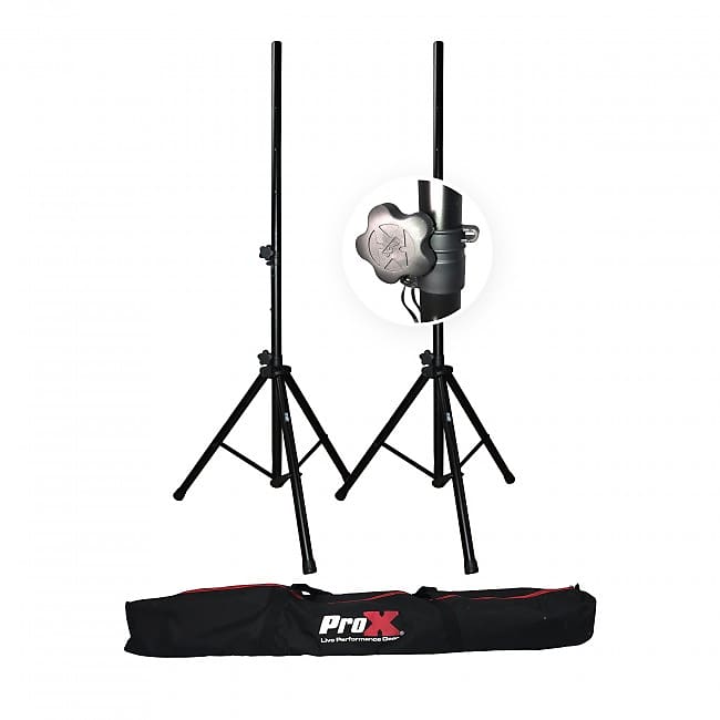 Pro X Set of 2 Heavy Duty Speaker Tripod Stands 6 ft. Reverb