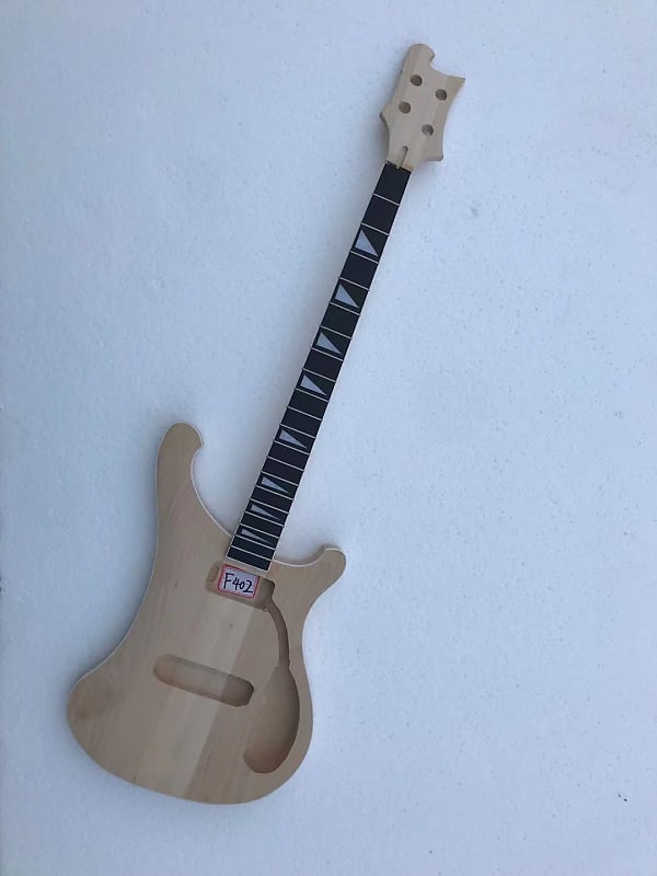 Unfinished Alder Wood 4 String Bass Body with Neck and Reverb
