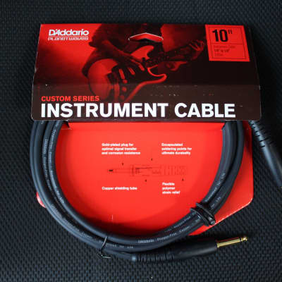 D'Addario Planet Waves Custom Series Instrument Cable 10 FT 1/4 to 1/4 PW-G-10 image 1