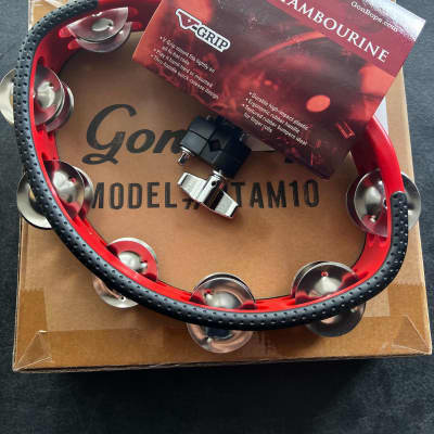 Gon Bops Tambourine with Quick Release Mount - Red image 1