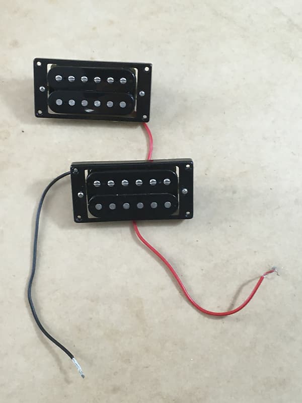 Two Black Mystery Unmarked Custom Electric Guitar Humbuckers Reverb