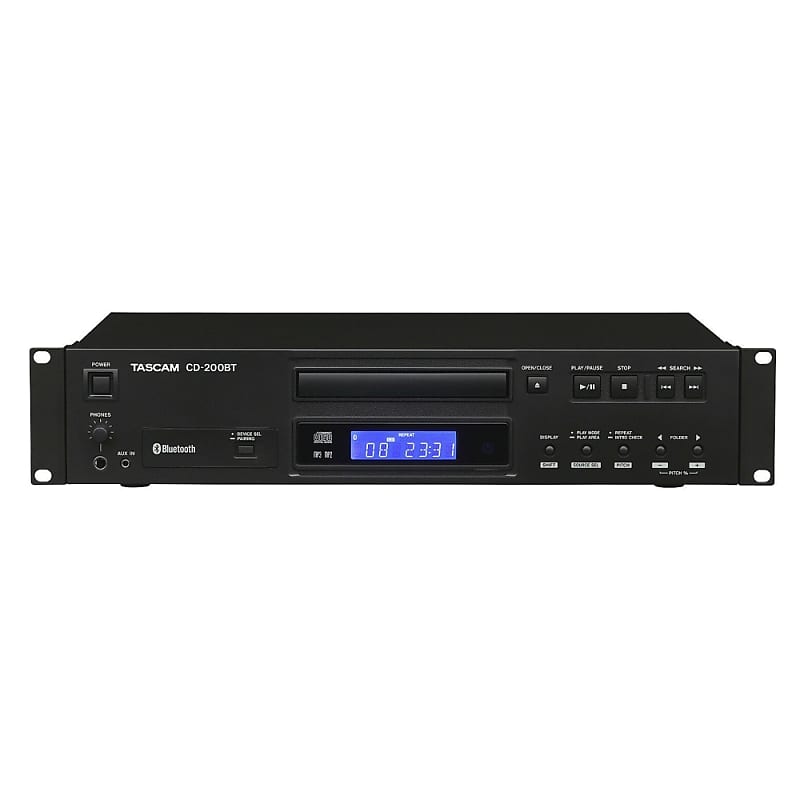 TASCAM CD-200BT Rackmount Bluetooth CD Player with aptX High Quality Coding  			