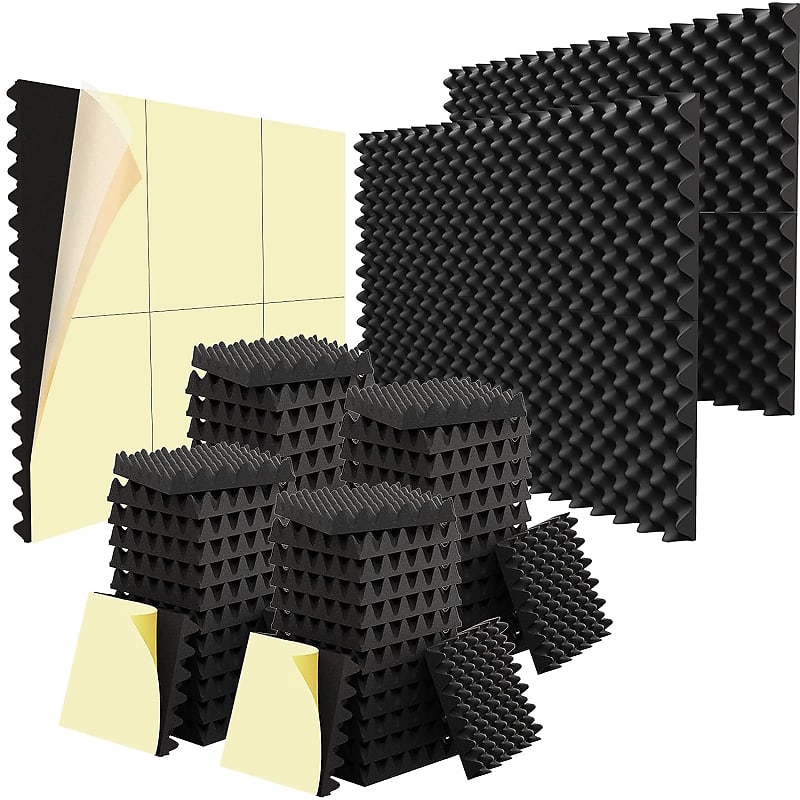 36 Pack Sound Proofing Egg Crate Foam, SelfAdhesive 1.5" X Reverb