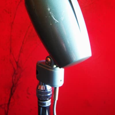 Vintage 1960's Calrad 400C crystal microphone Hi Z "bullet" harp w Lanier mic stand Olson Monarch display prop image 7