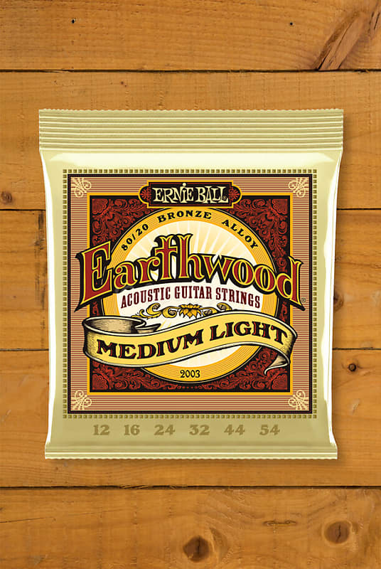 Ernie Ball Acoustic Strings Earthwood 80 20 Medium Light 12 54