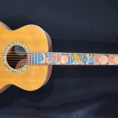 Blueberry NEW IN STOCK Handmade Acoustic Guitar Grand Concert Fish Motif image 1