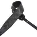 Levy's PM44T02-BLK Basketweave Tooled Leather Guitar Strap - Black