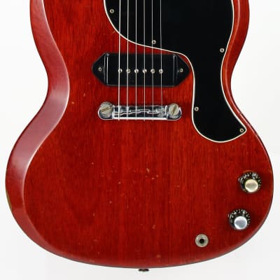 Early 1965 Gibson SG Jr. Junior WIDE NUT Cherry Red | No breaks, No refins Les Paul 1964 spec, Wraparound Tailpiece image 7