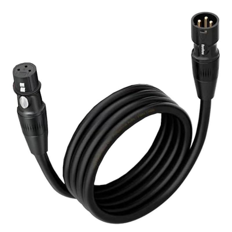 Xlr Cables 100Ft 1Pack, Microphone Cables, Balanced Xlr Speaker Cable 3-Pins Gold-Plated Mic Cable Male To Female For Speaker System - Black, 100Ft 1 Pack image 1
