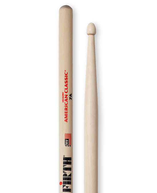 Vic Firth American Classic 7A Hickory Drumsticks, Wood Tip image 1