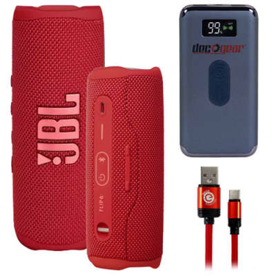  JBL Flip 4 Waterproof Portable Bluetooth Speaker - Red :  Electronics