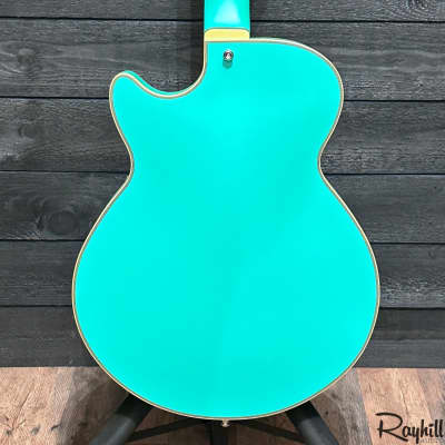 D'Angelico Deluxe SS LE Matte Surf Green Semi Hollow Body Electric Guitar Prototype image 4