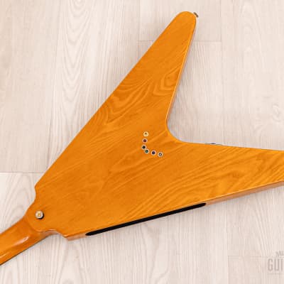 1977 Greco FV-900 Flying V Vintage Guitar Natural, Near-Mint w/ Case, Japan Fujigen, Rocket Roll Sr image 14