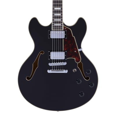 D'Angelico Premier DC Semi-Hollow Electric Guitar w/Stopbar Tailpiece Black Flake w/Gig Bag, New, Free Shipping image 2