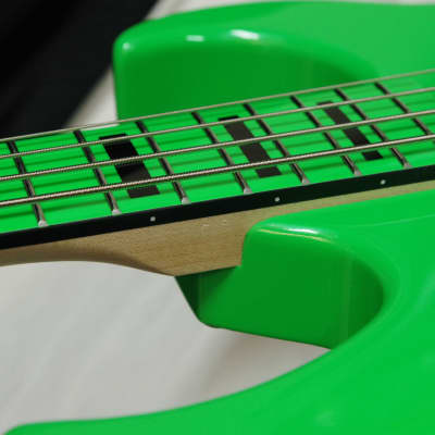 DEAN Custom Zone 4-string BASS guitar NEW w/ Case - Florescent Nuclear Green - B-stock image 8