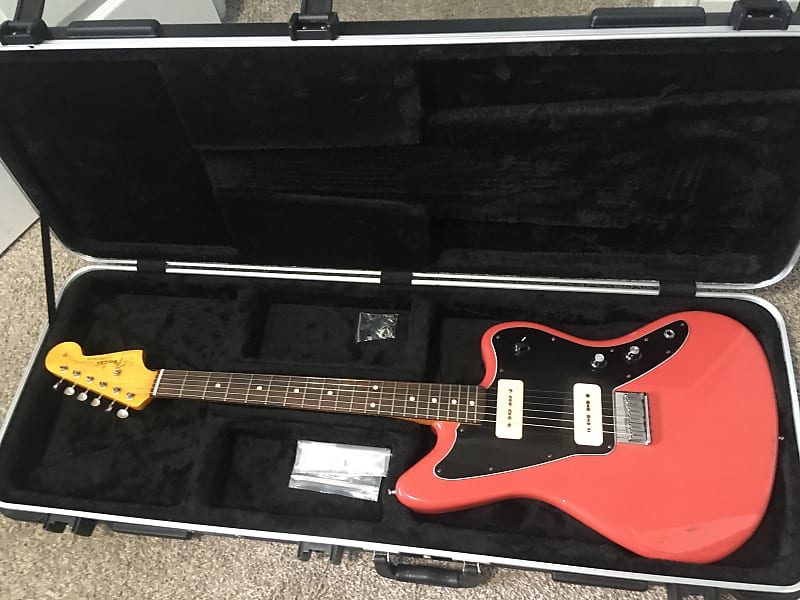 Warmoth/Fender P90 Jazzmaster Fiesta Red W/ HSC image 1