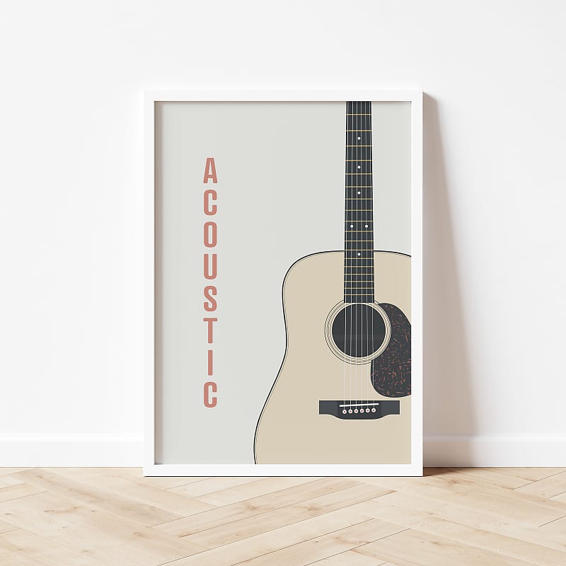 Acoustic Guitar Print - Guitarist Art, Music Studio Decor, | Reverb