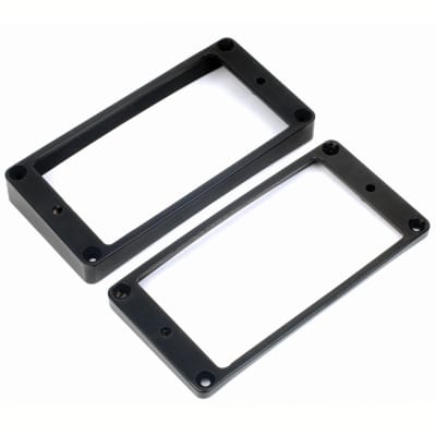 Metal Humbucker Pickup Ring Set SLANTED & CURVED Bottom for Gibson Guitar BLACK