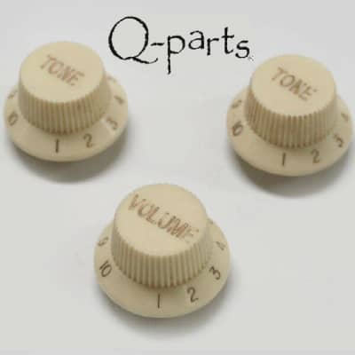 Immagine NEW Q-Parts VINTAGE Strat Knob Set Fender Style - AGED COLLECTION - 1