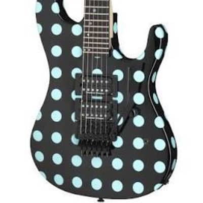 Kramer Nightswan Electric Guitar in Ebony with Blue Dots image 1